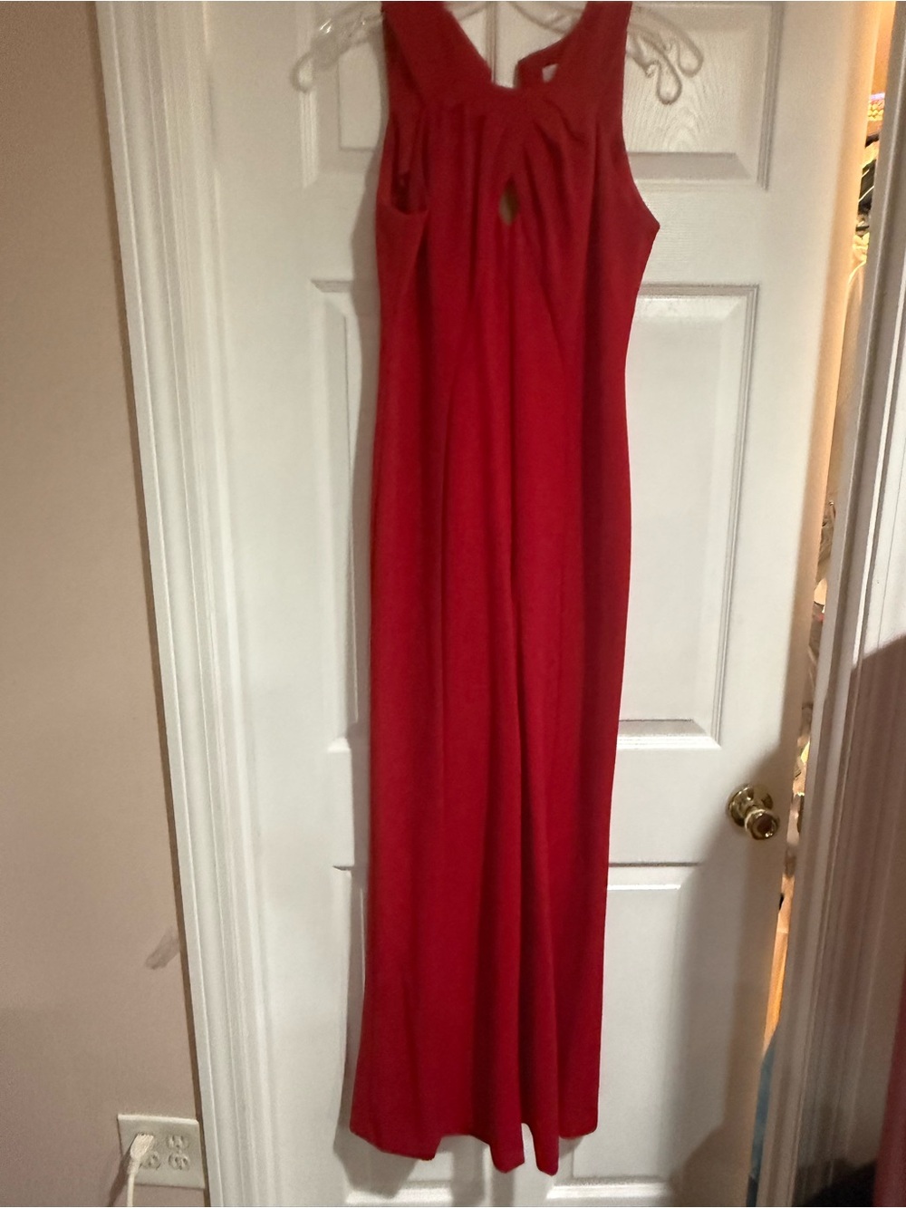 Calvin Klein Red pantsuit  with Draped Neck